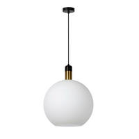 HÄNGELEUCHTE Julius 40/40/130 cm   - Weiß, Basics, Glas (40/40/130cm) - Lucide
