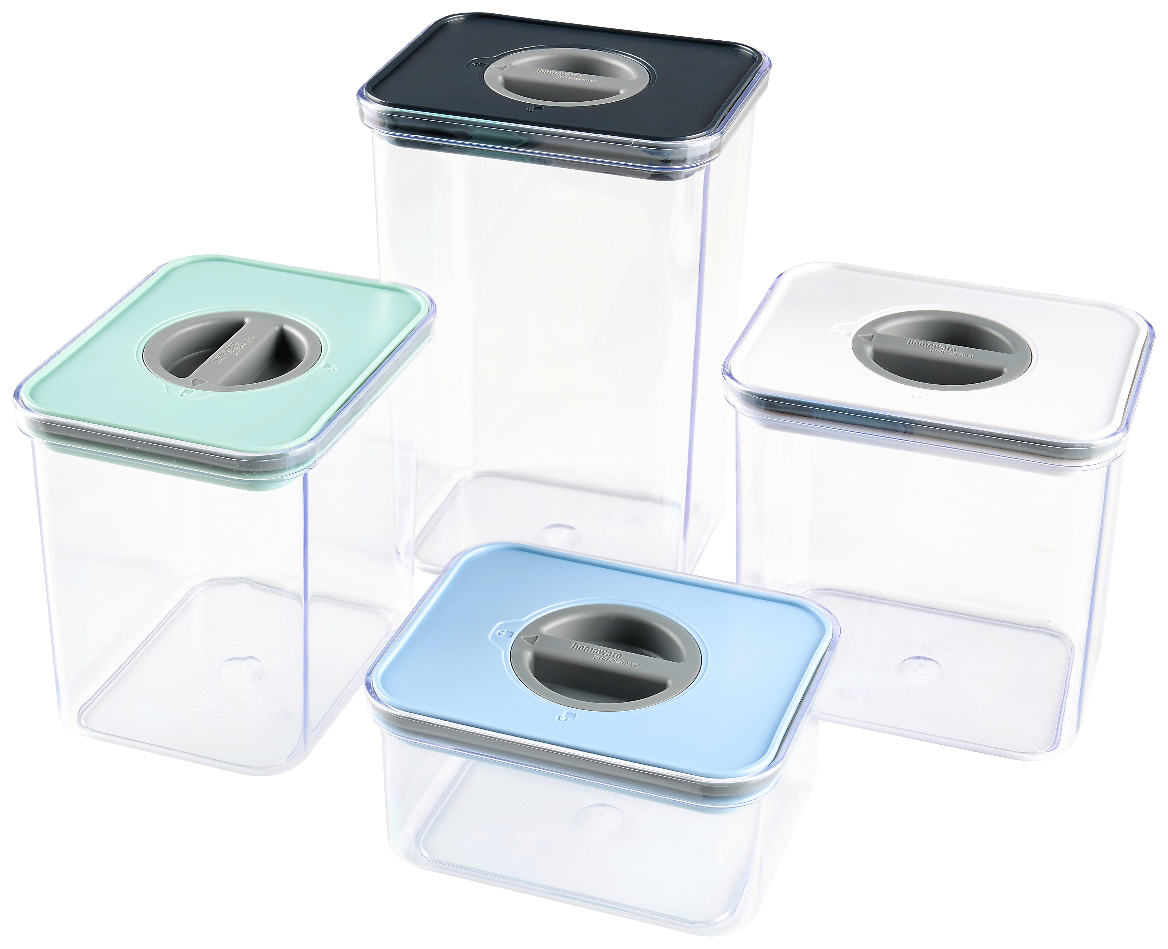 VORRATSDOSENSET 4-teilig  - Blau/Transparent, Basics, Kunststoff - Homeware Profession.