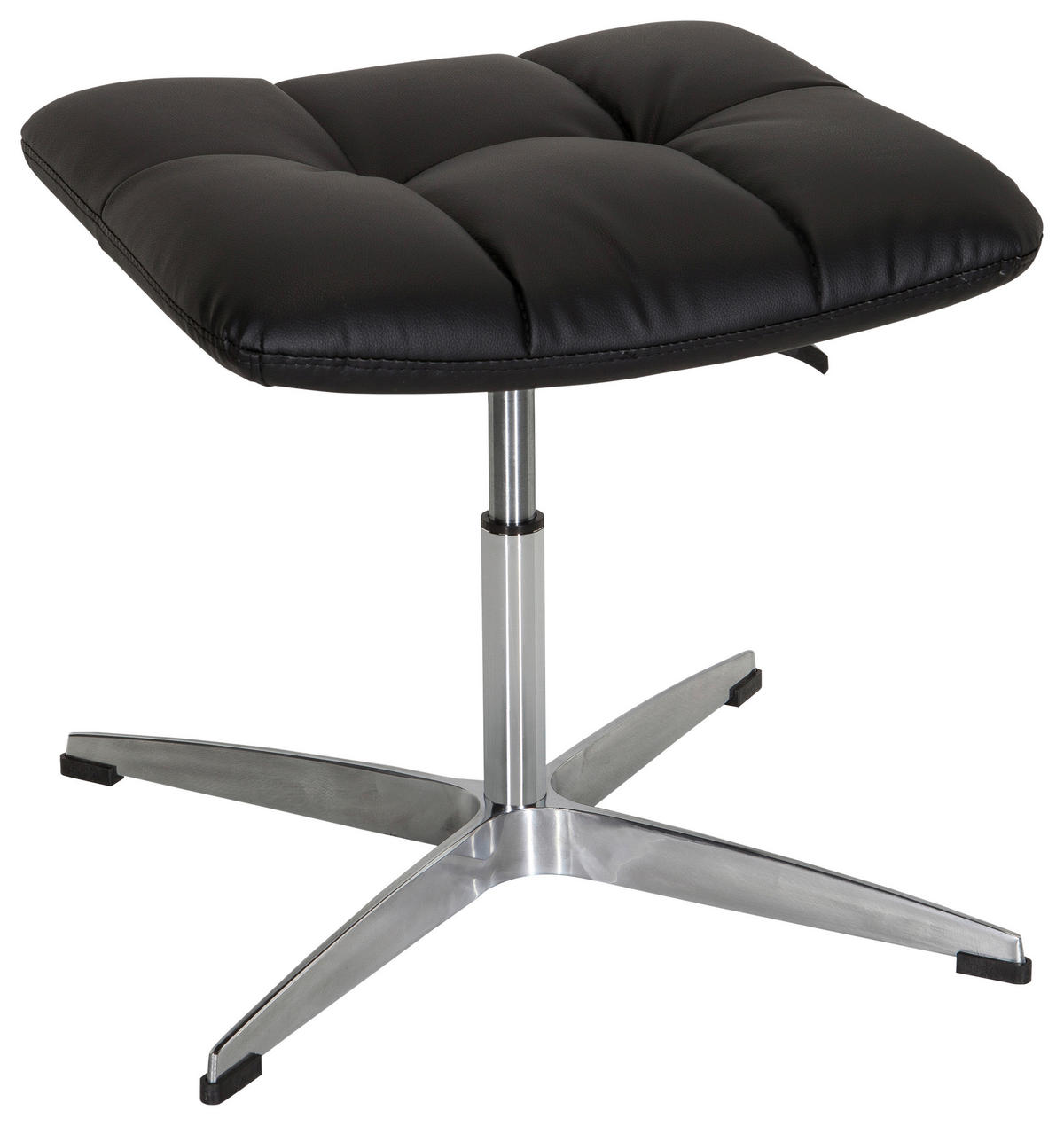 BÜROHOCKER Schwarz  - Silberfarben/Schwarz, MODERN, Textil/Metall (47/38/47cm) - MID.YOU