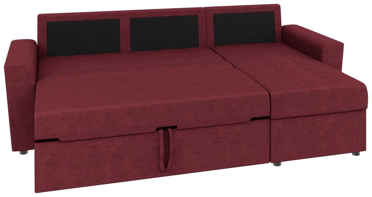ECKSOFA TERMOLI in Jacquard Rot  231/155 cm  - Rot/Schwarz, Design, Kunststoff/Textil (231/155cm) - MID.YOU