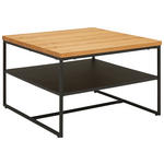 COUCHTISCH Eiche furniert, massiv 70/70/44 cm quadratisch Schwarz, Eichefarben  - Eichefarben/Schwarz, Natur, Holz/Holzwerkstoff (70/70/44cm) - Novel