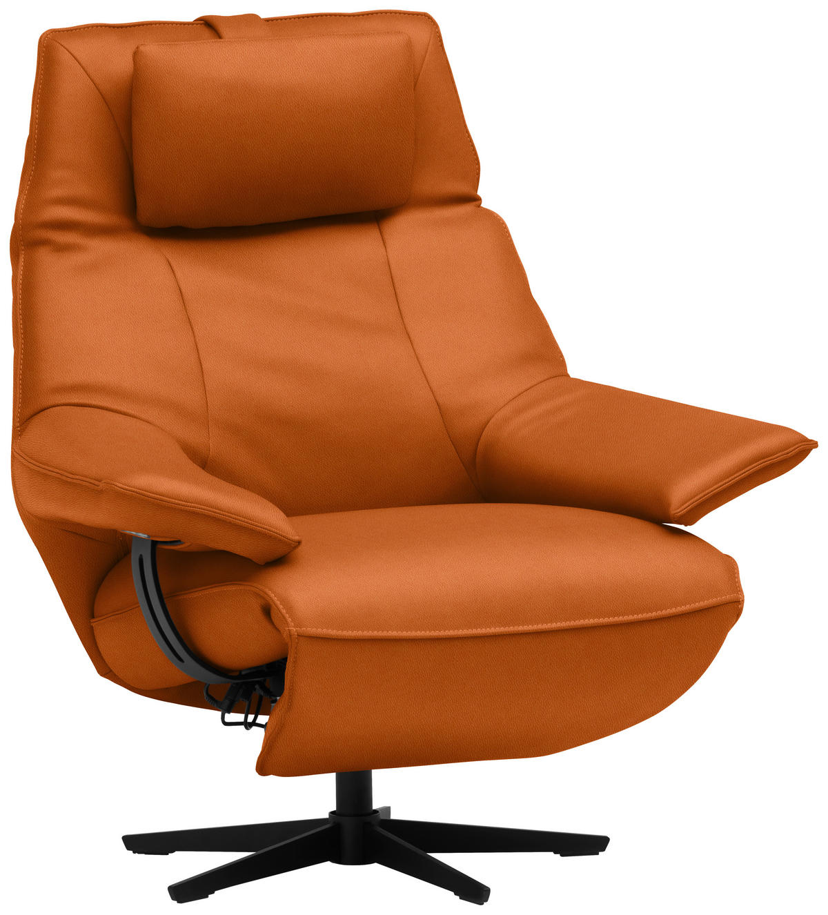 RELAXSESSEL in Leder Cognac  - Cognac/Schwarz, Design, Leder/Metall (92/79/82cm) - Dieter Knoll
