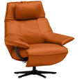 RELAXSESSEL in Leder Cognac  - Cognac/Schwarz, Design, Leder/Metall (92/79/82cm) - Dieter Knoll