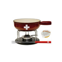 FONDUESET Heidi Cheese Line: Schweizer Kreuz  - Weiss/Rot, Basics, Holz/Kunststoff (21cm) - Heidi Cheese Line