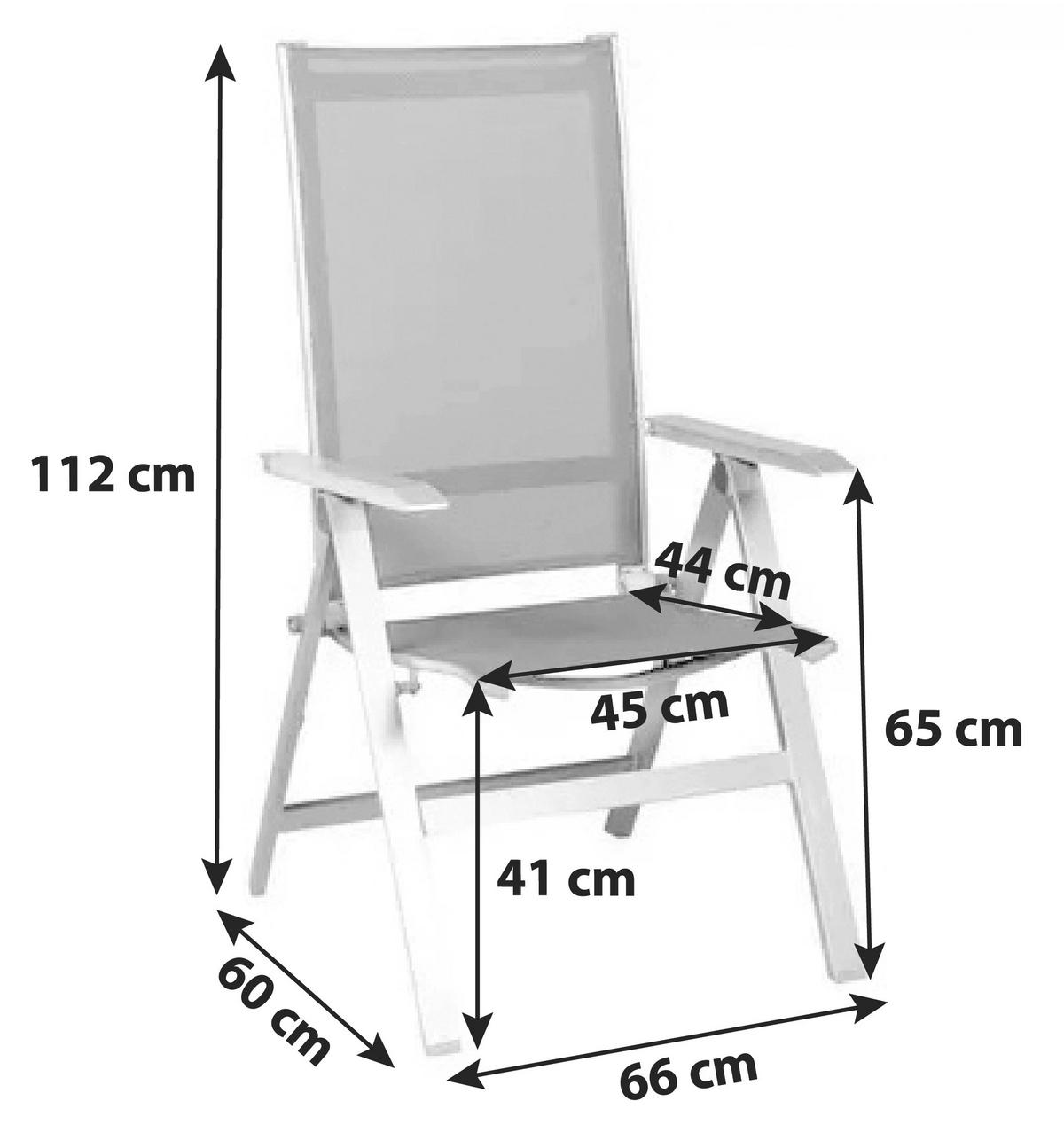 GARTENSET beschichtet Aluminium  - Platinfarben/Schieferfarben, Basics, Textil/Metall (160/90/72cm) - Acamp