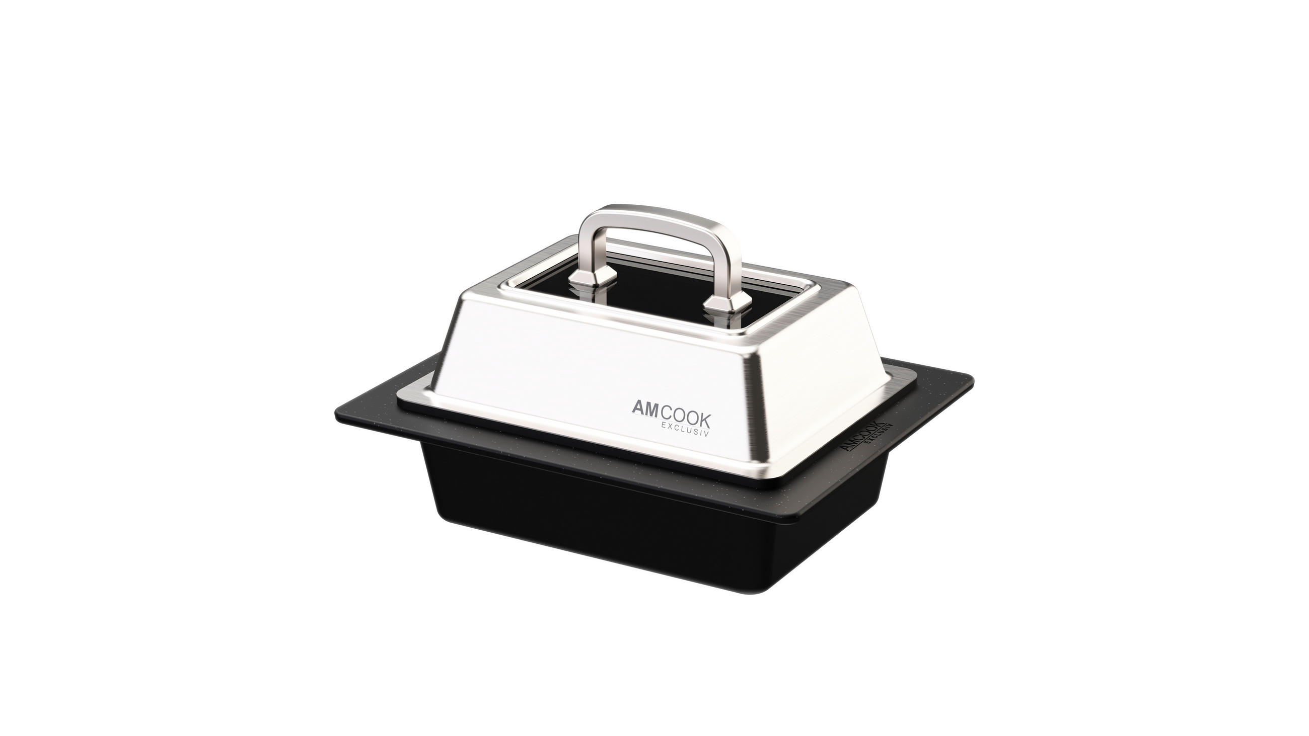 BRÄTER TEPPANYAKI 5,5 L  - Edelstahlfarben/Schwarz, Basics, Glas/Metall (26,7/33,6/15,5cm) - Am Cook