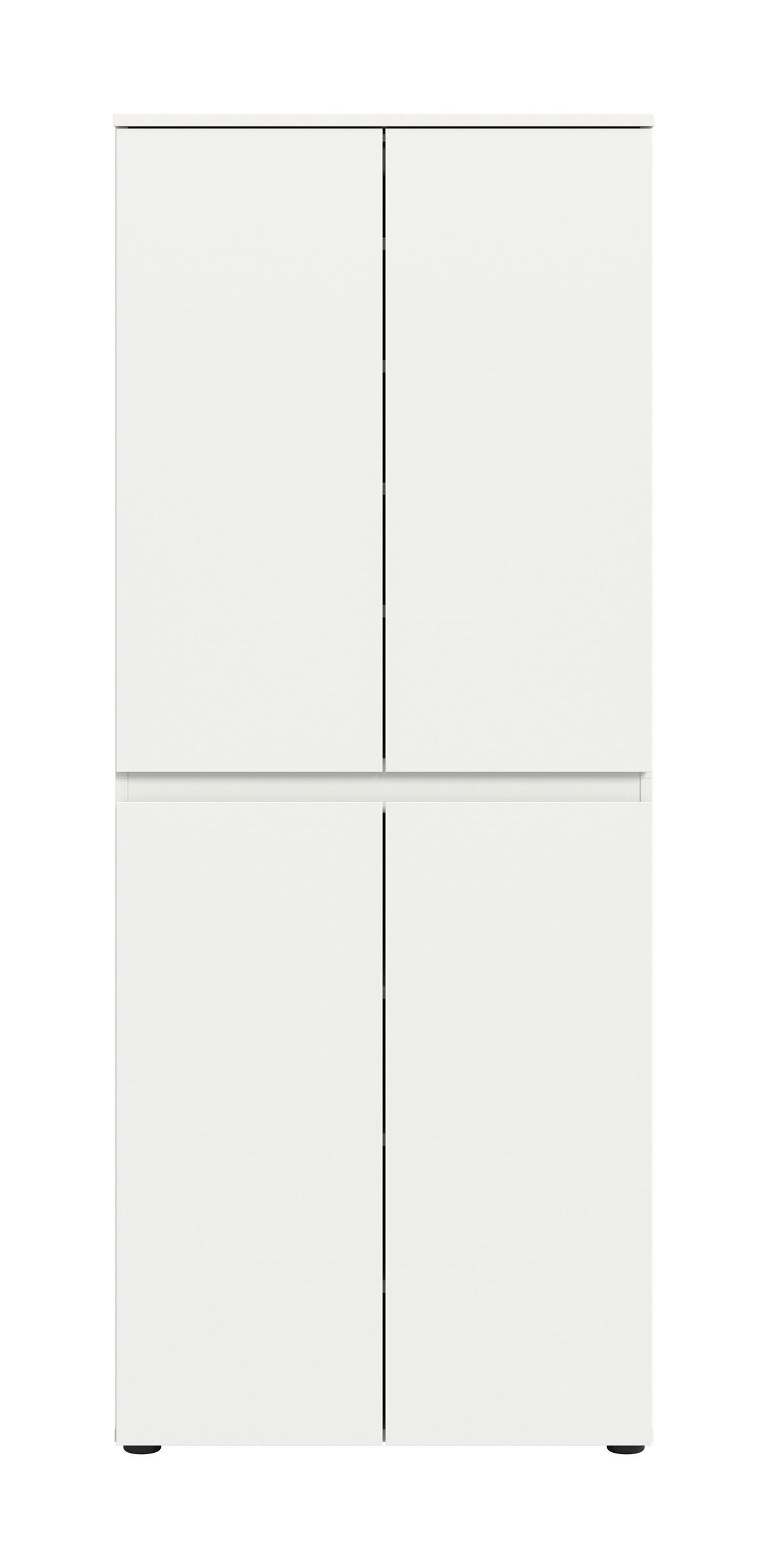 SKOSKÅP  i 70/175/37 cm  - vit/svart, Design, trämaterial/plast (70/175/37cm) - Livetastic