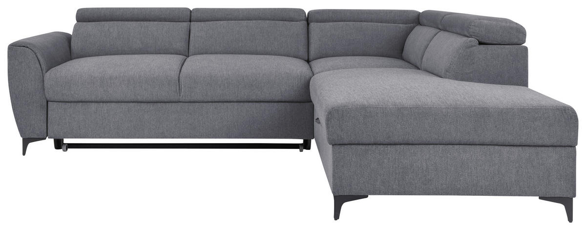 ECKSOFA Dunkelgrau Velours von CARRYHOME