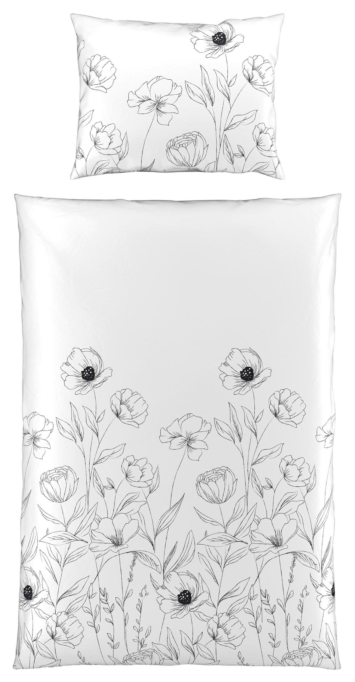 ÁGYNEMŰHUZAT-GARNITÚRA 140/200 cm  - fekete/fehér, Trend, textil (140/200cm) - Esposa