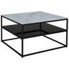 COUCHTISCH Klarglas 75/75/43 cm quadratisch Schwarz, Weiß  - Schwarz/Weiß, Design, Glas/Metall (75/75/43cm) - Livetastic