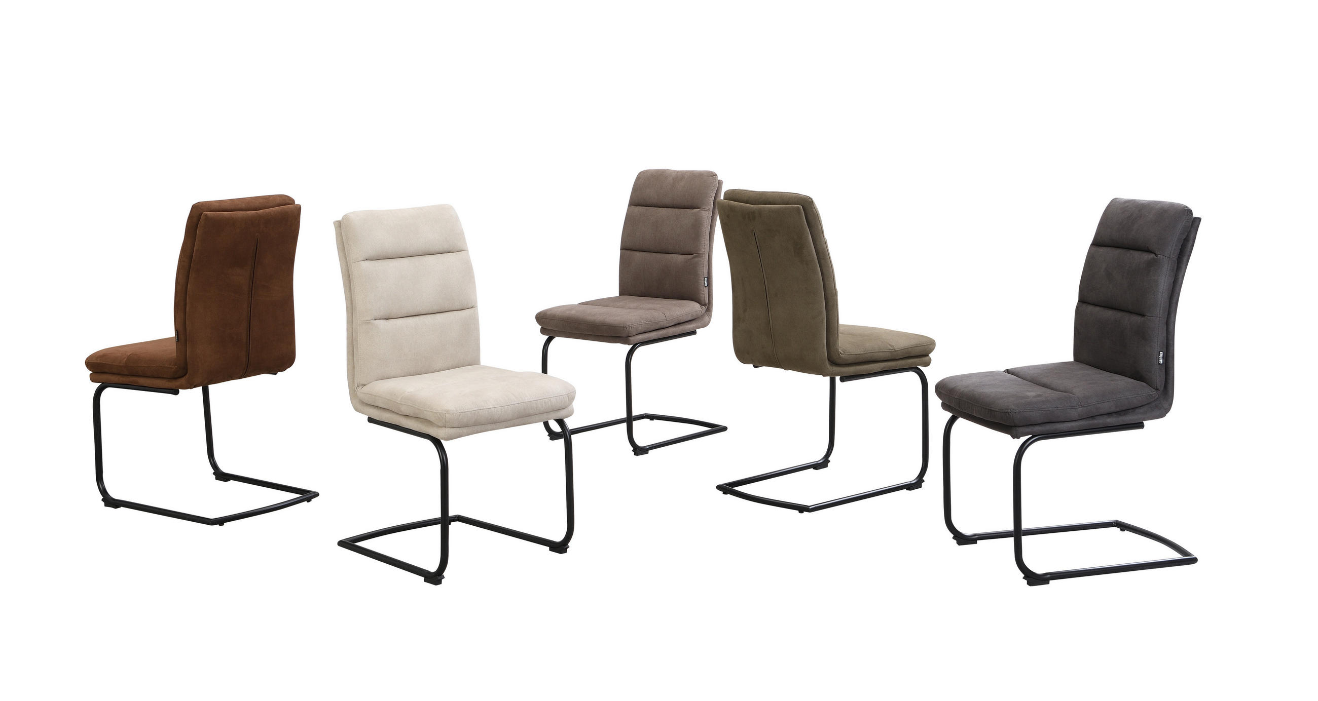 Thumbnail - Cantus Schwingstuhl, Taupe, Metall, Textil, C-Form, 46x62.5x95 cm, Stoffauswahl, Esszimmer, Stühle, Esszimmerstühle, Sch...