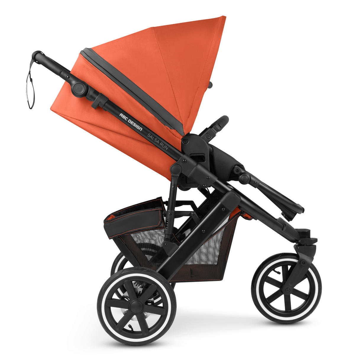 KOMBIKINDERWAGEN  SALSA RUN  CARROT  - Schwarz/Orange, Basics, Textil/Metall (95/63/109cm) - ABC Design