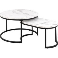 SET STOČIĆA ZA KAFU  bela, boja javora  - bela/boja javora, Dizajnerski, metal (70/70/42cm) - Hom`in