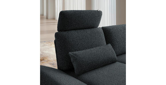 ECKSOFA  in Flachgewebe Anthrazit  155/234 cm  - Anthrazit/Schwarz, Design, Textil/Metall (155/234cm) - Dieter Knoll