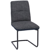 SCHWINGSTUHL  in Stahl Flachgewebe  - Schwarz, Design, Textil/Metall (48/91/62cm) - Dieter Knoll