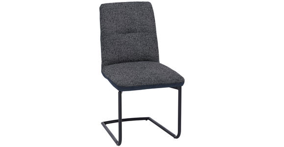 SCHWINGSTUHL in Stahl Flachgewebe - Schwarz, Design, Textil/Metall (48/91/62cm) - Dieter Knoll