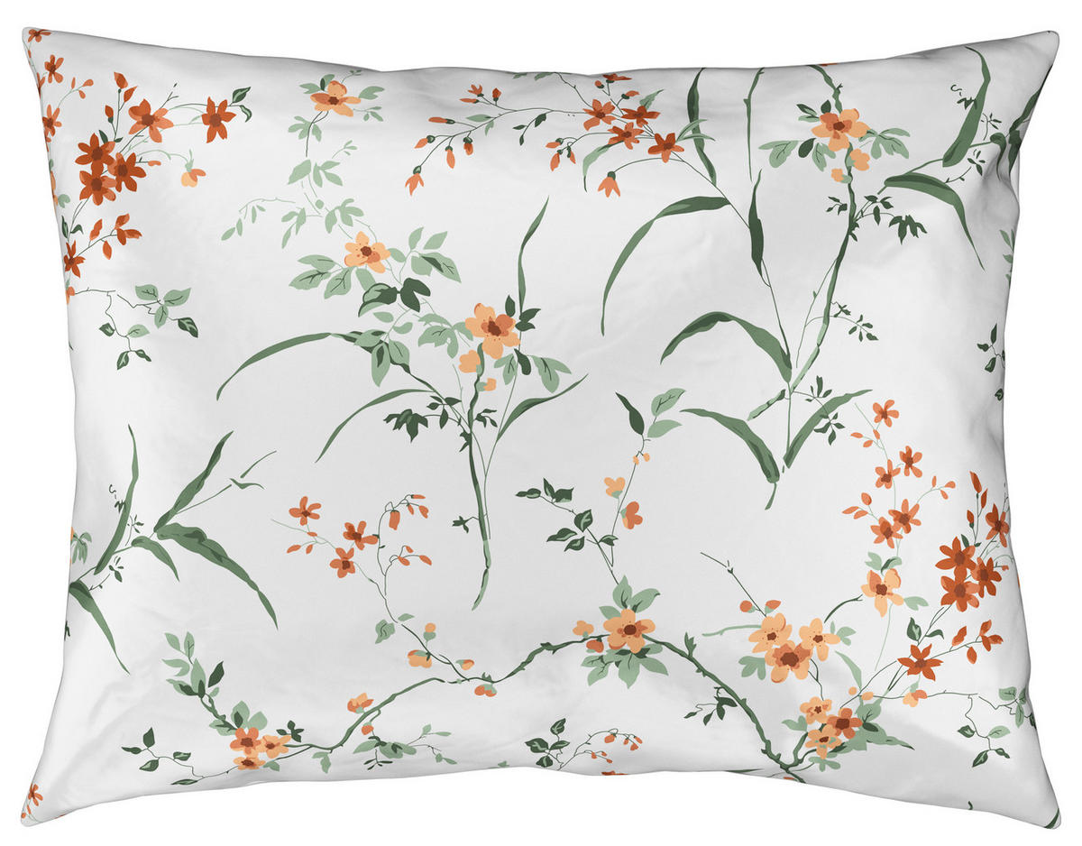 POSTELJINA FLOWERS 140/200 cm saten braon, zelena  - zelena/braon, Konvencionalno, tekstil (140/200cm) - Esposa