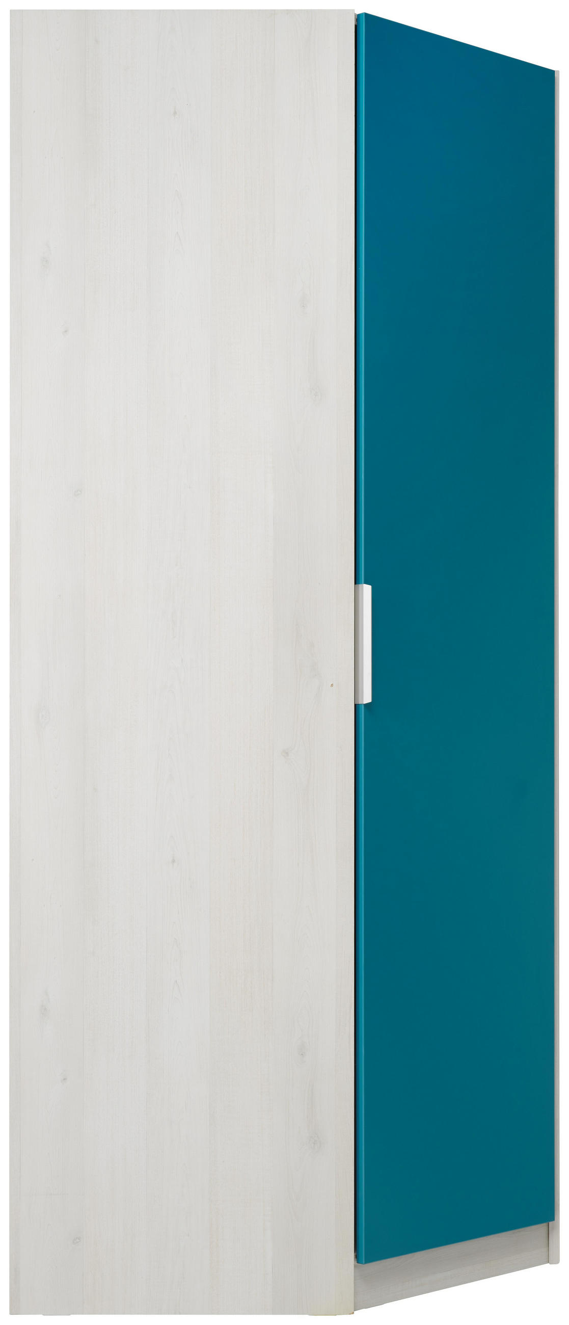 Eckschrank in Türkis, Weiß