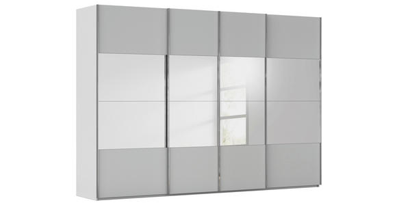 SCHWEBETÜRENSCHRANK  in Seidengrau  - Chromfarben/Seidengrau, Design, Holzwerkstoff/Metall (316/223/68cm) - Novel