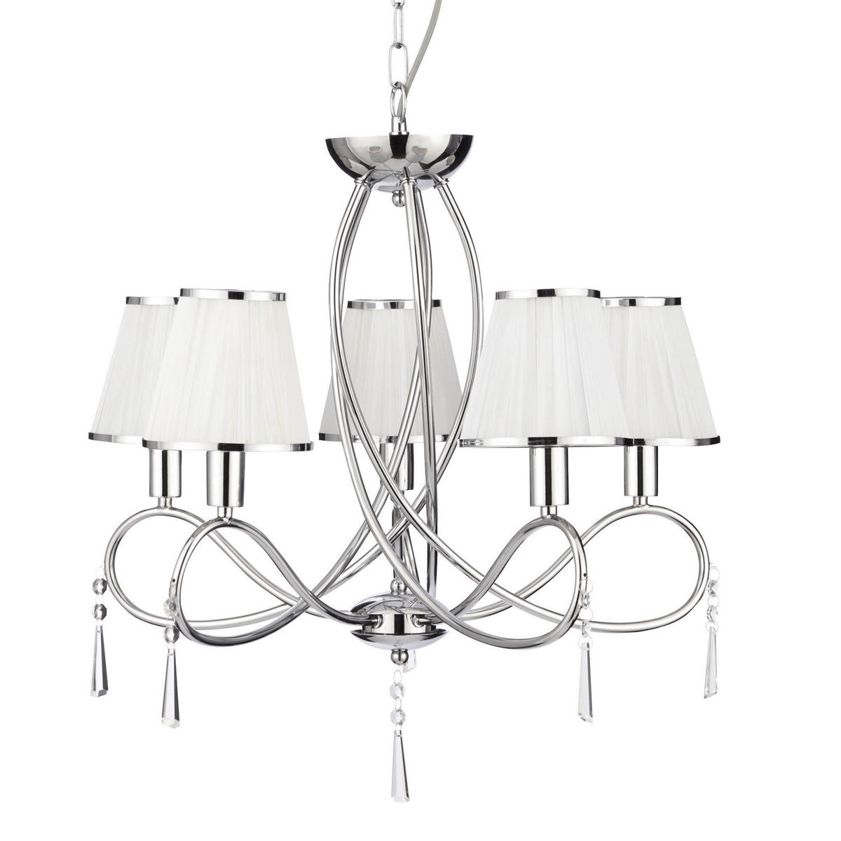 Lampă suspendată - alb, Basics, metal/textil (55/120/59cm)