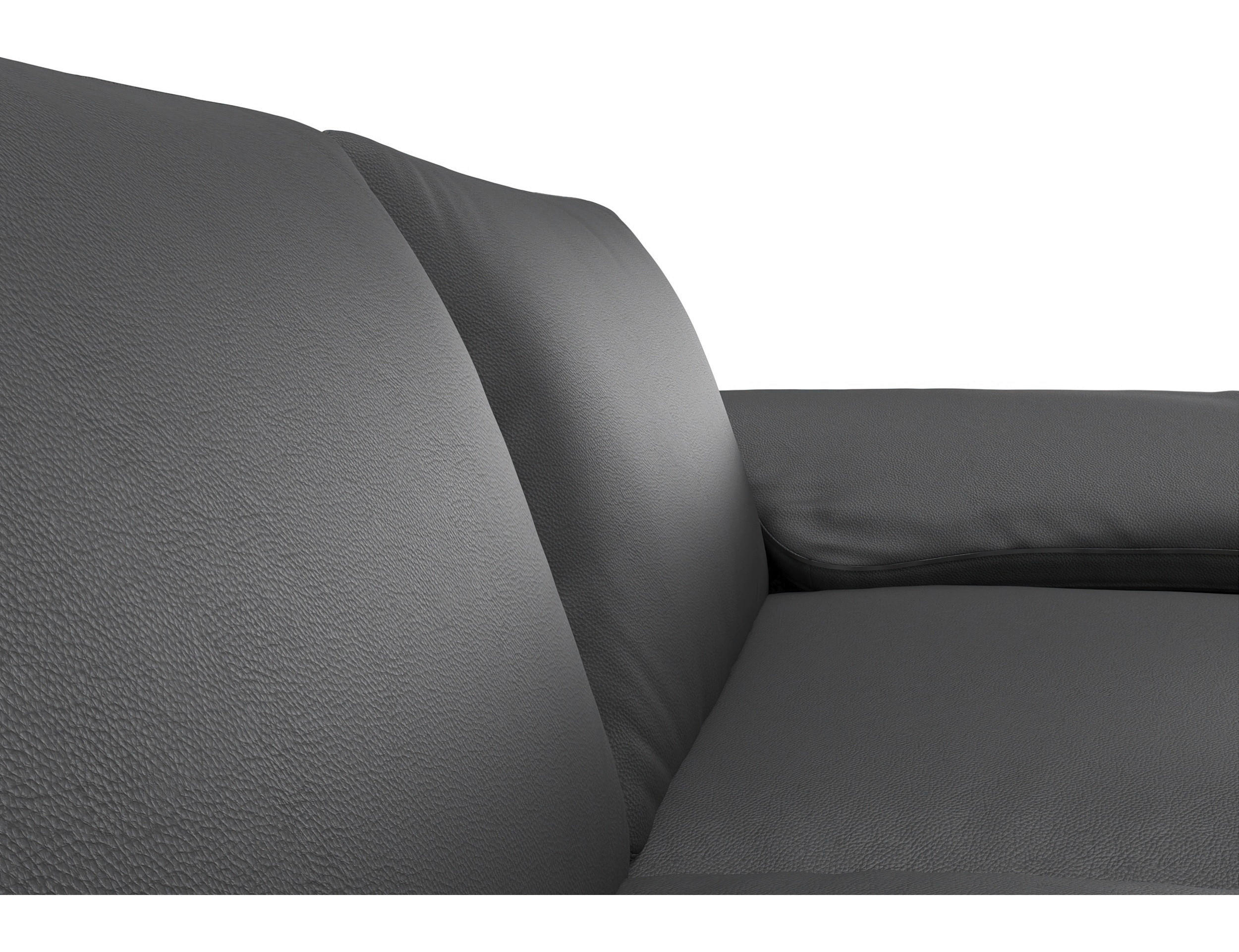 CloseUp von Livetastic ECKSOFA Schwarz Echtleder.