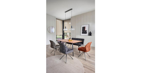 SITZBANK 157/85/59 cm  in Anthrazit, Schwarz  - Anthrazit/Schwarz, Design, Textil/Metall (157/85/59cm) - Carryhome