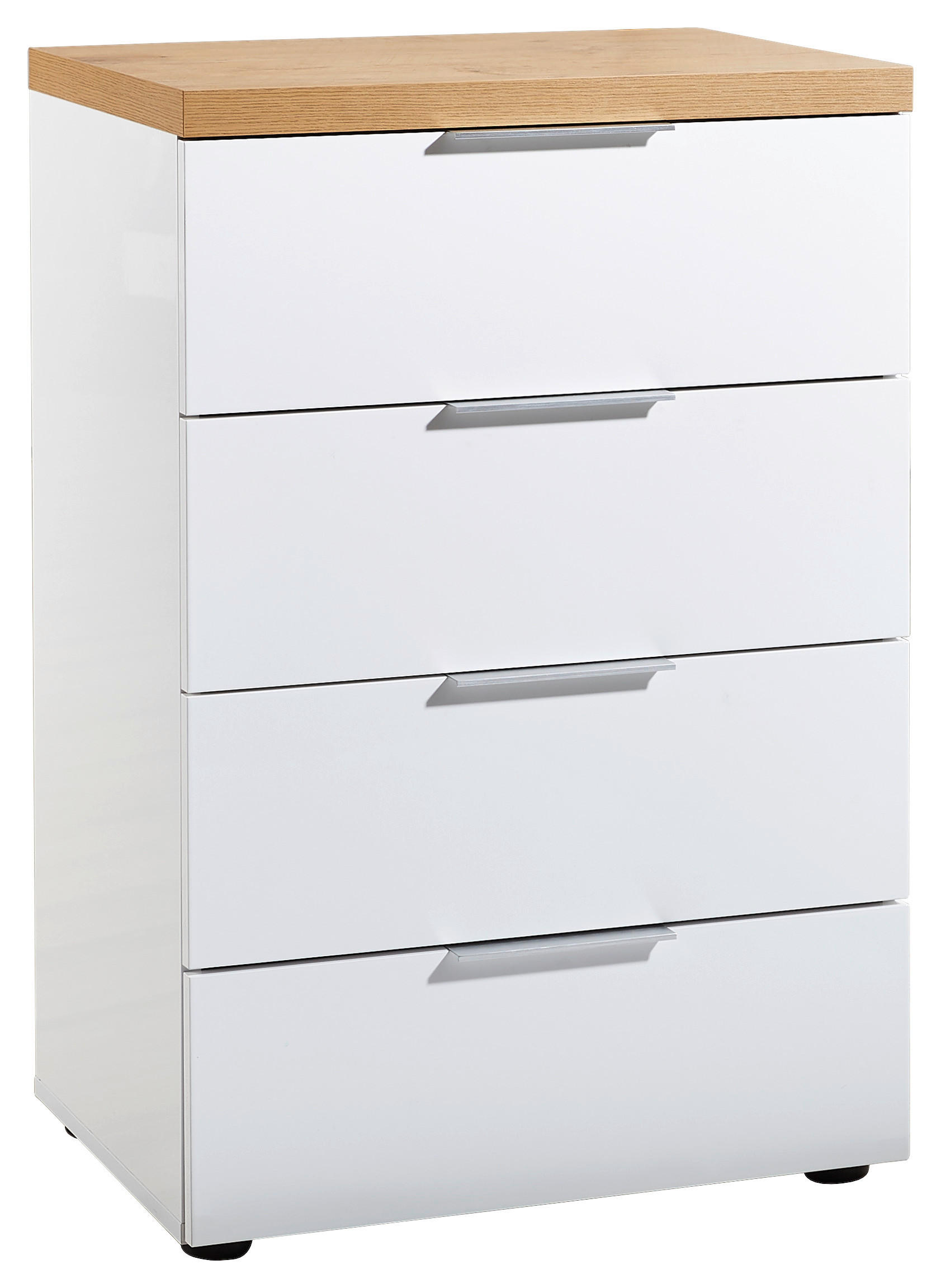 KOMMODE  in 60/89/43 cm  - Eichefarben/Alufarben, Design, Holzwerkstoff/Kunststoff (60/89/43cm) - Xora