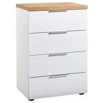 KOMMODE  in 60/89/43 cm  - Eichefarben/Alufarben, Design, Holzwerkstoff/Kunststoff (60/89/43cm) - Xora