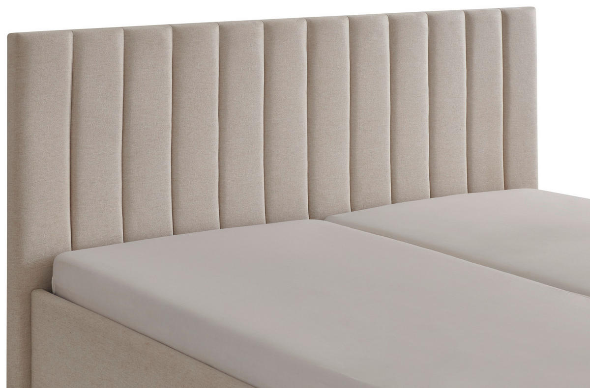 POLSTERBETT 180/200 cm  in Beige  - Beige/Schwarz, Design, Holz/Textil (180/200cm) - Boxxx