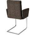 ARMLEHNSTUHL  in Stahl Chenille  - Chromfarben/Braun, Design, Textil/Metall (56/92/60cm) - Dieter Knoll