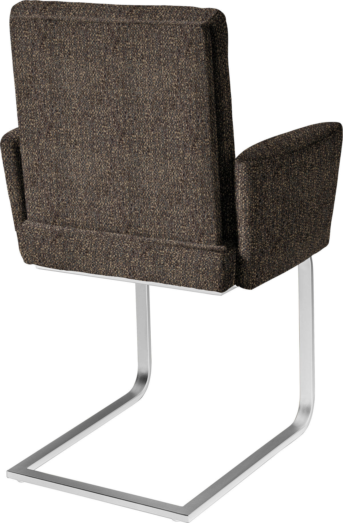 ARMLEHNSTUHL  in Stahl Chenille  - Chromfarben/Braun, Design, Textil/Metall (56/92/60cm) - Dieter Knoll