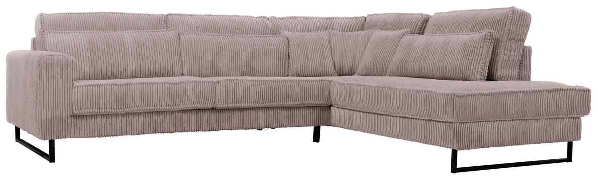 ECKSOFA ICON Cappuccino Cord Zierkissen, Rückenkissen, Nierenkissen  - Schwarz/Cappuccino, KONVENTIONELL, Textil/Metall (284/253cm) - Livetastic