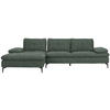 ECKSOFA in Velours Dunkelgrün  - Dunkelgrün/Schwarz, Design, Textil/Metall (179/301cm) - Chilliano