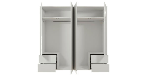 DREHTÜRENSCHRANK 224/214/60 cm,  in Weiß, Weiß Hochglanz, 4-türig  - Weiß Hochglanz/Weiß, Trend, Holzwerkstoff (224/214/60cm) - Carryhome