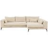 ECKSOFA Creme Cord  - Creme/Schwarz, Design, Textil/Metall (313/172cm) - Livetastic