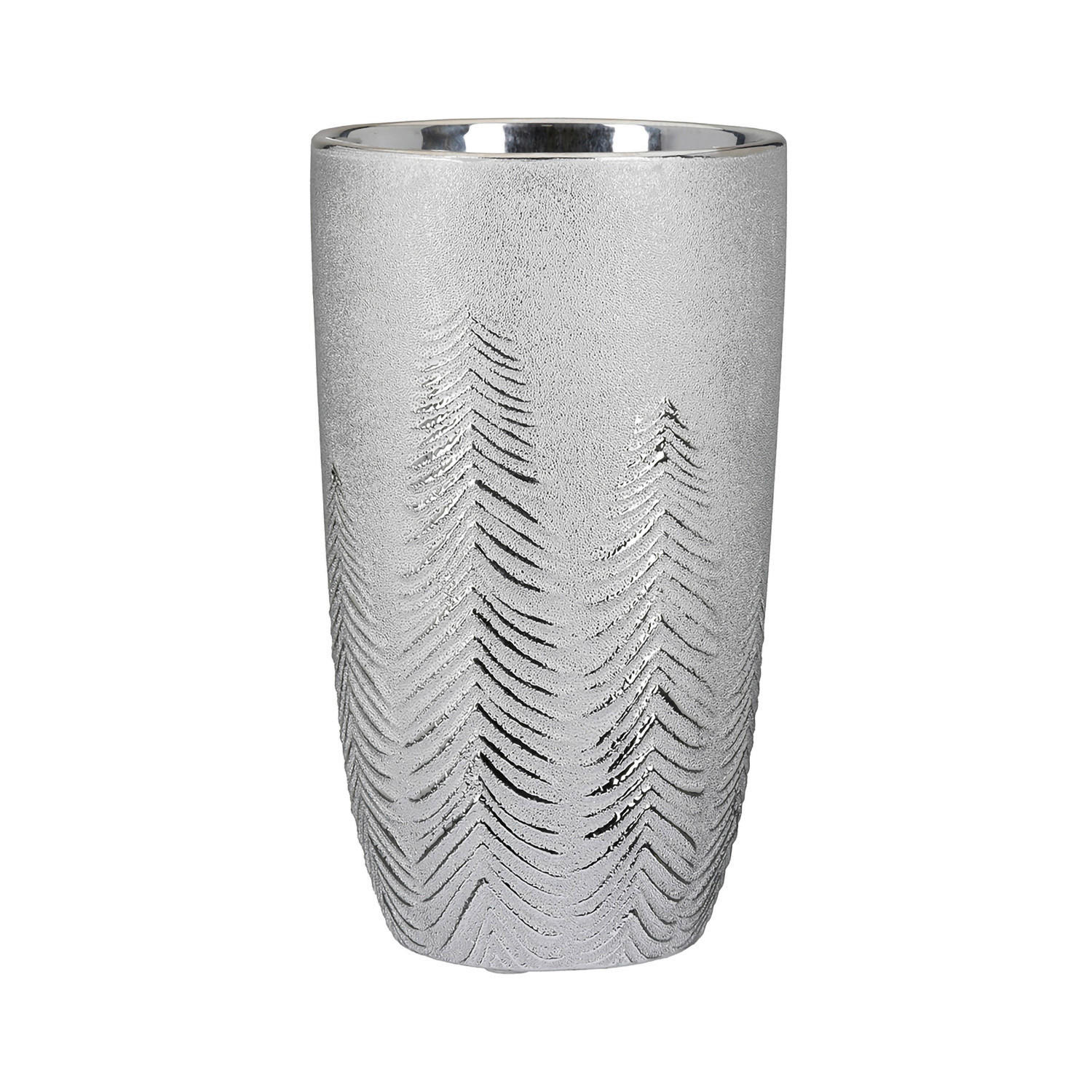 VASE  - Silberfarben, Basics, Keramik (11,5/20,5cm)