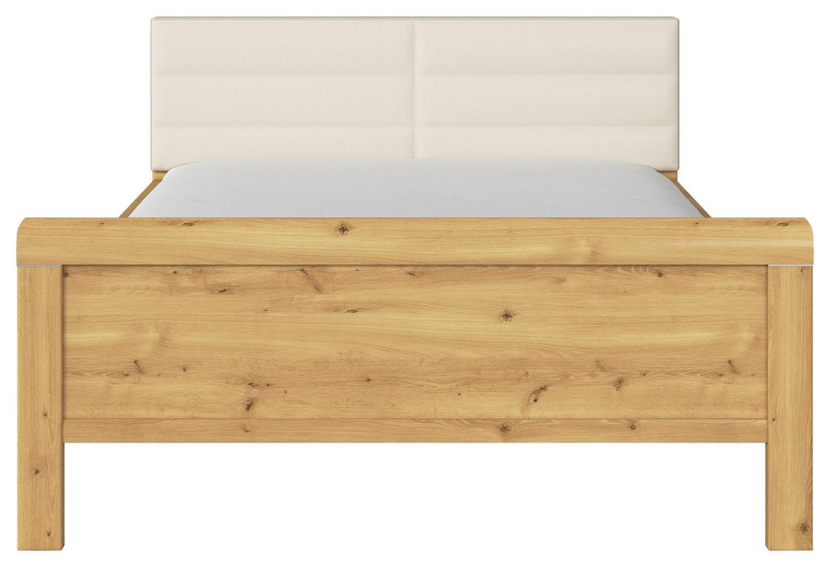 BETT 140/200 cm  in Eichefarben, Champagner  - Champagner/Eichefarben, Design (140/200cm) - Novel