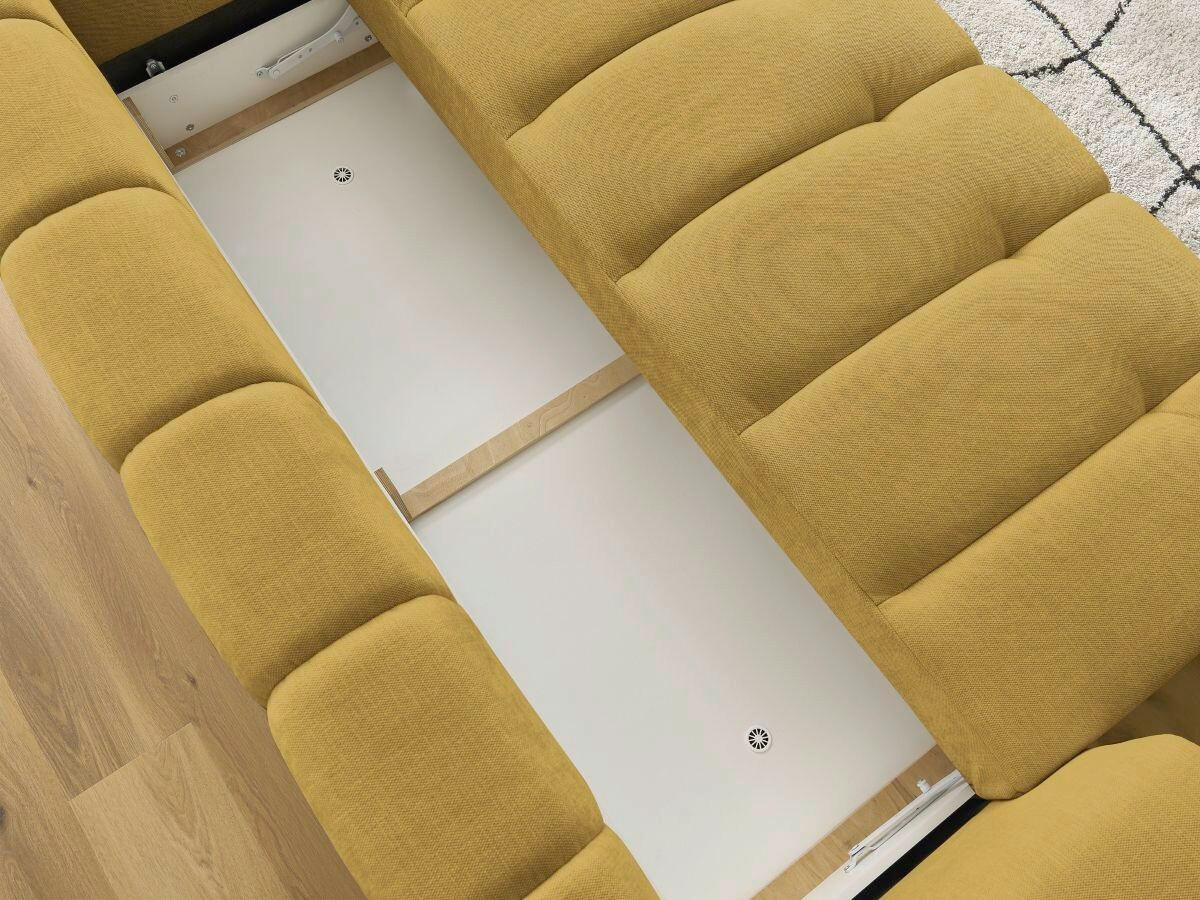 SCHLAFSOFA FUJI Leinenoptik Gelb  inkl.  - Gelb/Schwarz, MODERN, Kunststoff/Textil (251/113/88cm)