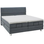 BOXSPRINGBETT 180/200 cm  in Graublau  - Chromfarben/Graublau, KONVENTIONELL, Holz/Kunststoff (180/200cm) - Voleo