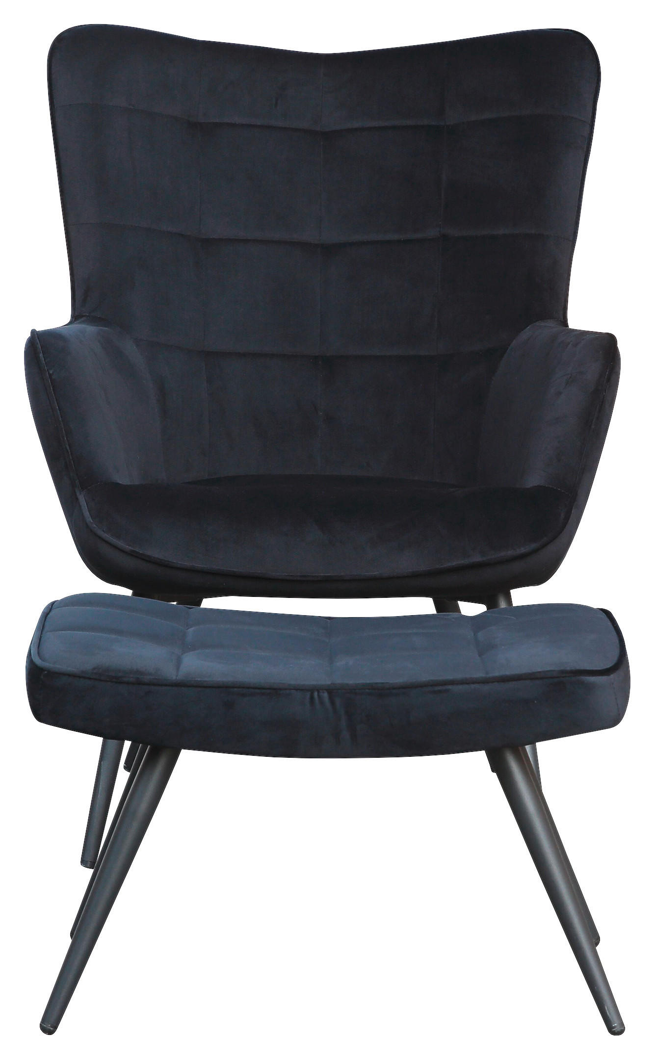 SESSELSET Samt    - Schwarz, MODERN, Textil/Metall (72/60/97/39/80/41cm) - MID.YOU