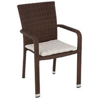 STOL  aluminij rjava, bež  - bež/rjava, Basics, kovina/umetna masa (61/88/58cm) - Ambia Garden