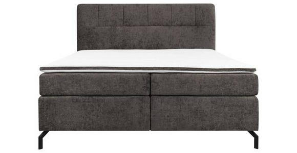 BOXSPRINGBETT 180/200 cm,  in Braun, Topper, H3 + H3 = fest  - Schwarz/Braun, Design, Textil/Metall (180/200cm) - Esposa