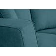 ECKSOFA in Velours Petrol  - Petrol/Schwarz, KONVENTIONELL, Holz/Textil (244/159cm) - Carryhome