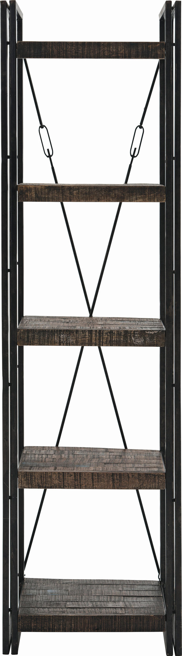 REGAL Mangoholz massiv Braun  - Braun, Design, Holz/Metall (55/200/40cm)