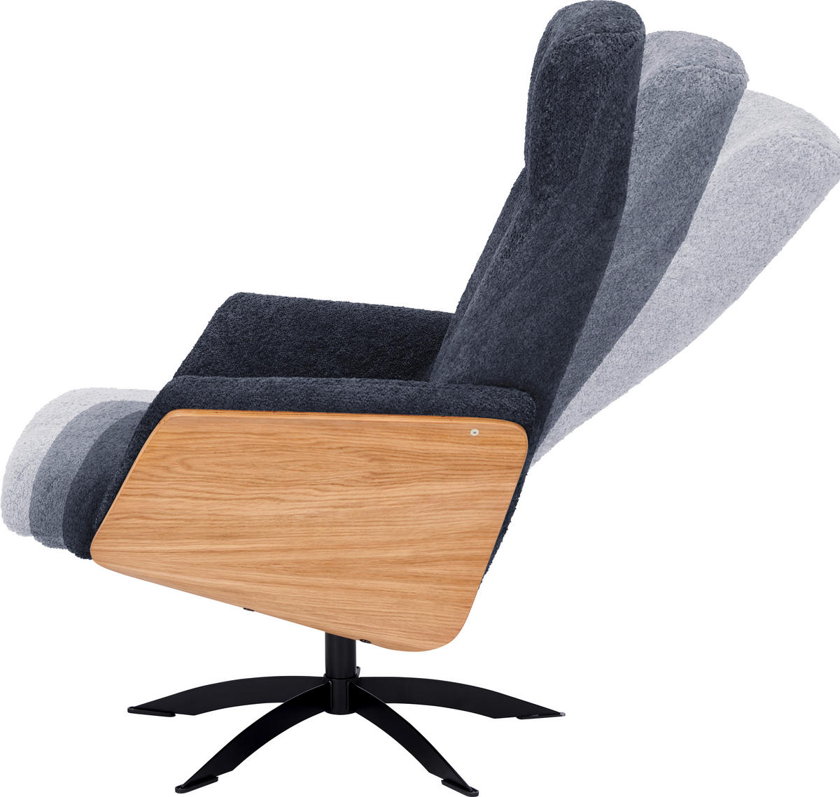 RELAXSESSEL in Holz, Textil Anthrazit  - Anthrazit/Schwarz, Design, Holz/Textil (71/104/77cm) - Welnova