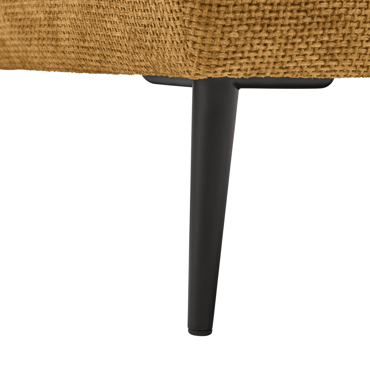ECKSOFA in Webstoff Bernsteinfarben  - Bernsteinfarben/Schwarz, Modern, Textil/Metall (255/164cm) - MID.YOU