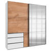 SCHWEBETÜRENSCHRANK in Weiss, Eichefarben  - Chromfarben/Weiss, Modern, Holzwerkstoff (200/216/65cm) - MID.YOU