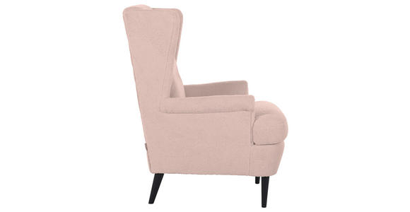 OHRENSESSEL Flachgewebe Rosa  - Dunkelbraun/Rosa, Design, Holz/Textil (72/104/85cm) - Carryhome