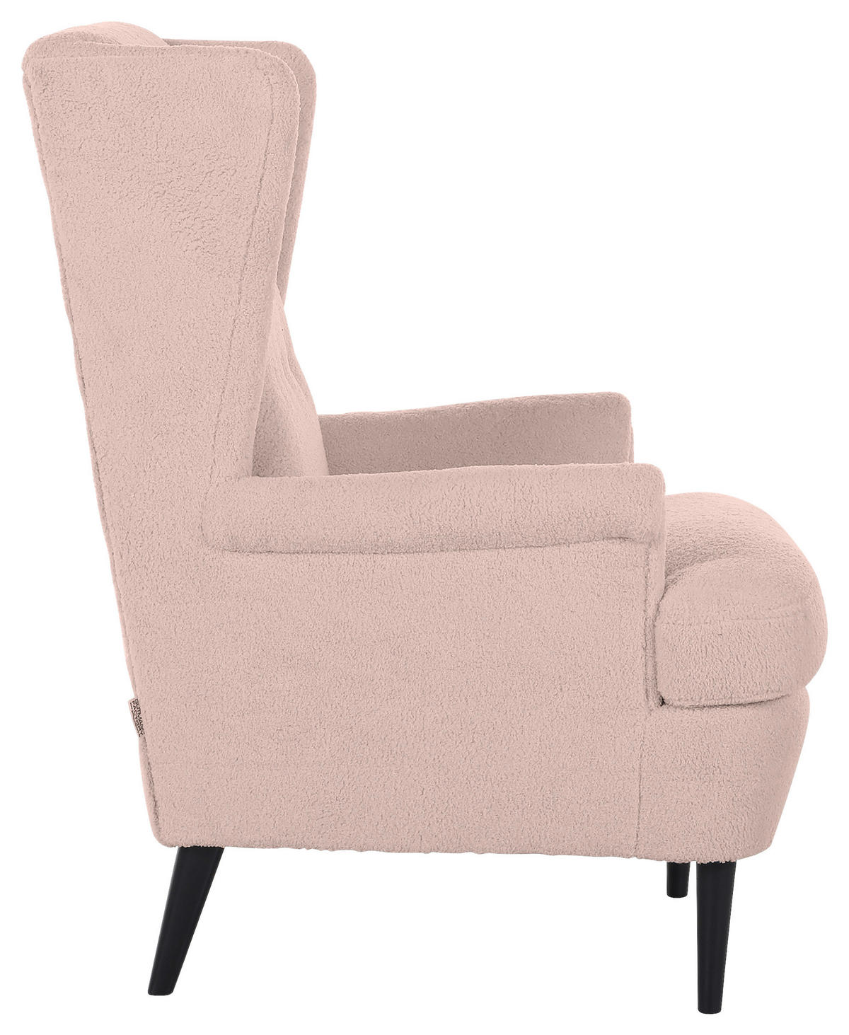 OHRENSESSEL in Flachgewebe Rosa  - Dunkelbraun/Rosa, Design, Holz/Textil (72/104/85cm) - MID.YOU
