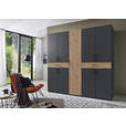 DREHTÜRENSCHRANK  in Graphitfarben, Eiche Artisan  - Schwarz/Graphitfarben, KONVENTIONELL, Holzwerkstoff/Kunststoff (225/208/58cm) - Carryhome